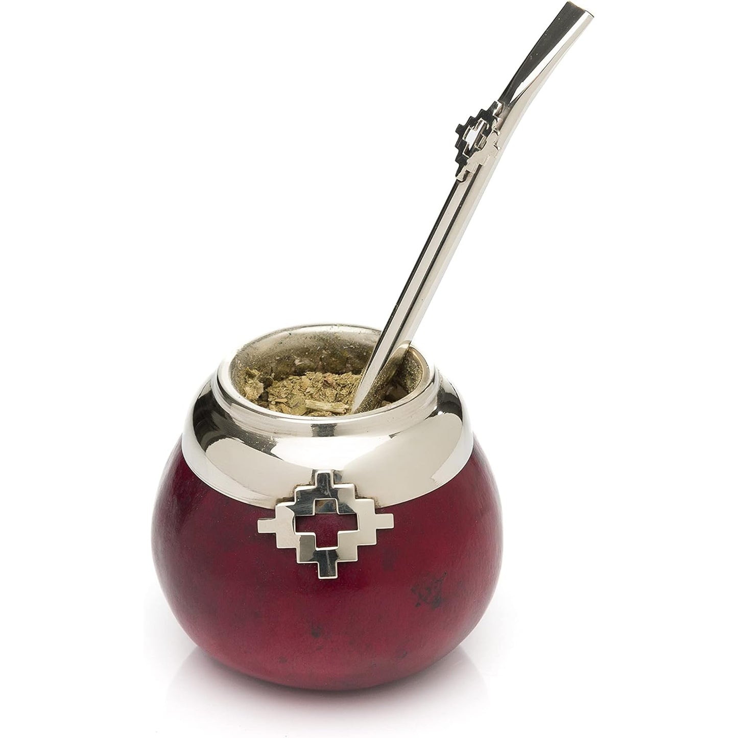 Vinotinto Traditional Gourd Mate Cup with Bombilla