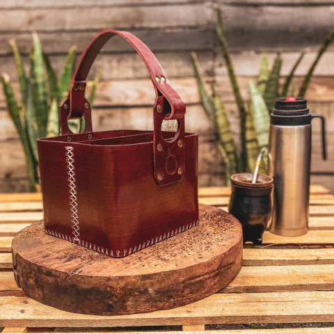 Brown Leather Square Mate Bag