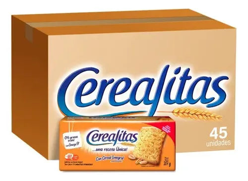 Cerealitas Classic Cereal Crackers 212g | Argentine Biscuits Box (45u.)