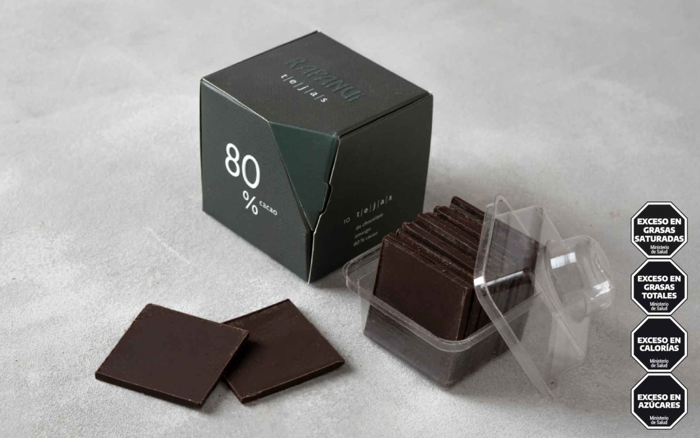 Rapanui Tejas 80% Cacao Chocolate (60g)