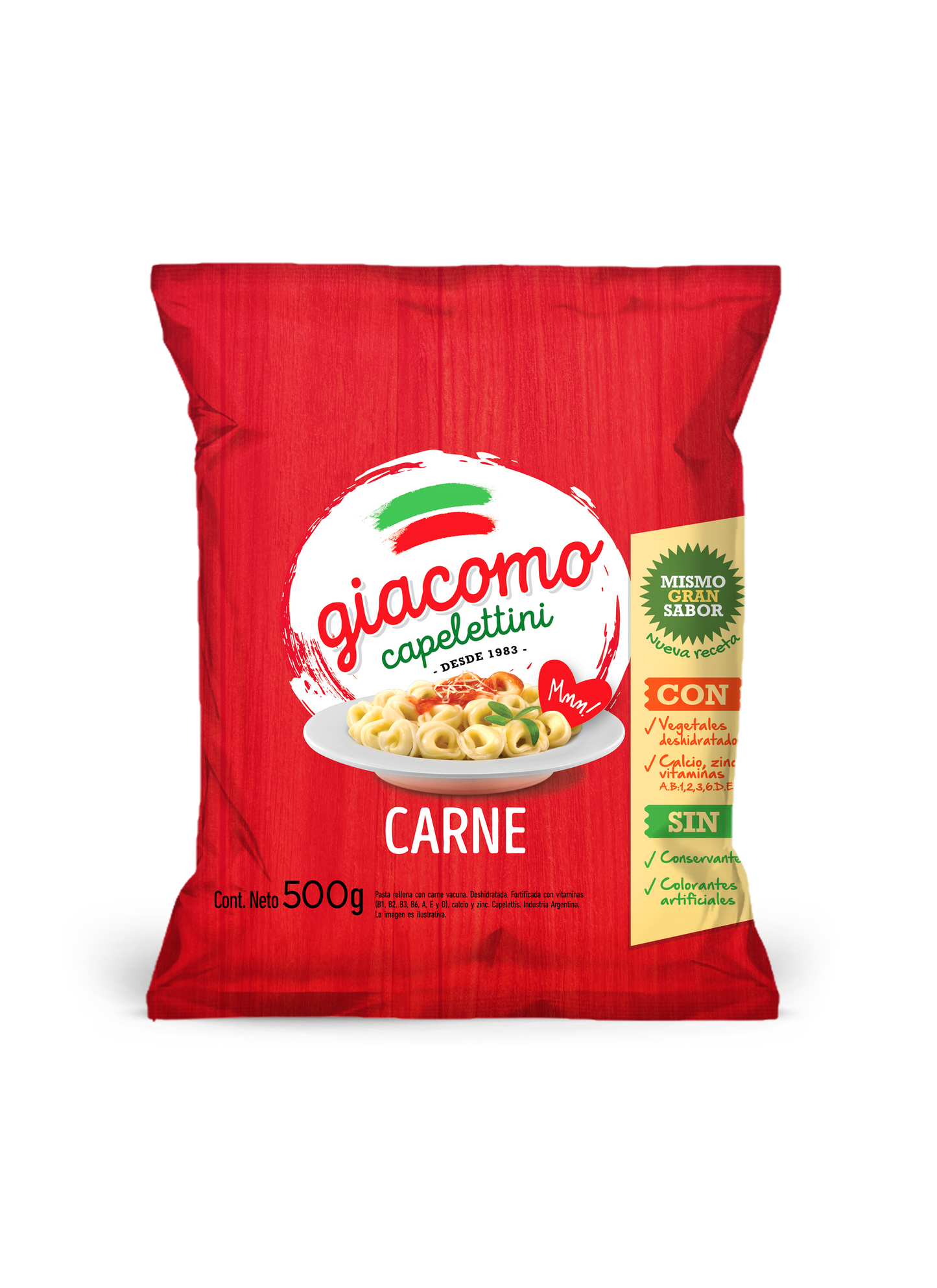Giacomo Capelletini Carne 500g / 17.64 oz | Argentine Meat-Filled Pasta