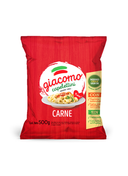 Giacomo Capelletini Carne 500g / 17.64 oz | Argentine Meat-Filled Pasta
