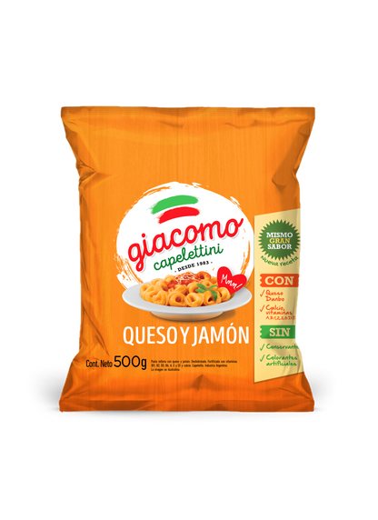 Giacomo Capelletini Queso y Jamón 500g / 17.64 oz | Argentine Cheese & Ham-Filled Pasta