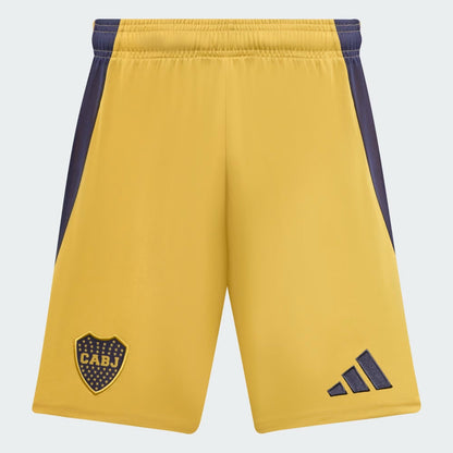 Boca Juniors 24/25 Fan Third Shorts – Front view with vibrant yellow and blue accents