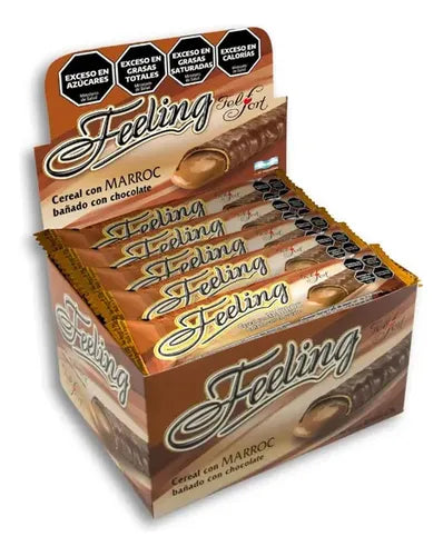 Felfort Feeling – Cereal Bar Coated in Chocolate with Marroc Filling – 30u. 600g / 1.32lb