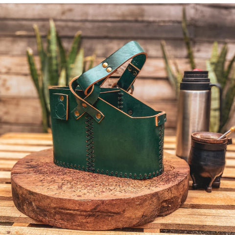 Green Leather Simple Mate Bag