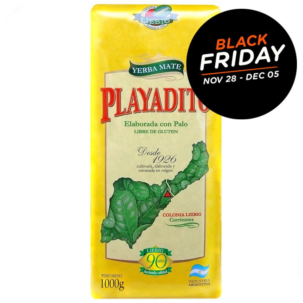 Black Friday Playadito Yerba Mate Traditional Con Palo from Colonia Liebig (1 kg / 2.2 lb)