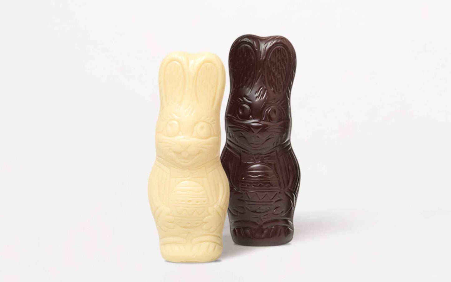 Duo Orejón Dark + White Chocolate Bunnies by Rapa Nui