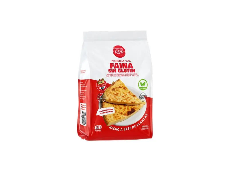 Natural Pop Faina Premix (Premezcla Para Faina) 210g / 7.41 oz | Gluten-Free Argentine Chickpea Flatbread Mix