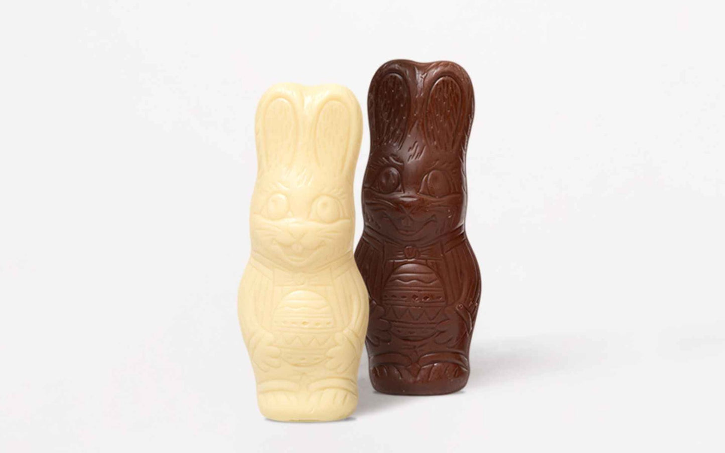 Duo Orejón Milk + White Chocolate Bunnies by Rapa Nui