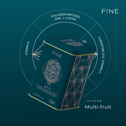 F!NE Beauty Collagen Powder – MultiFruit Flavor | No Sugar, Fat, or Carbs - Strengthens Skin, Nails, and Hair