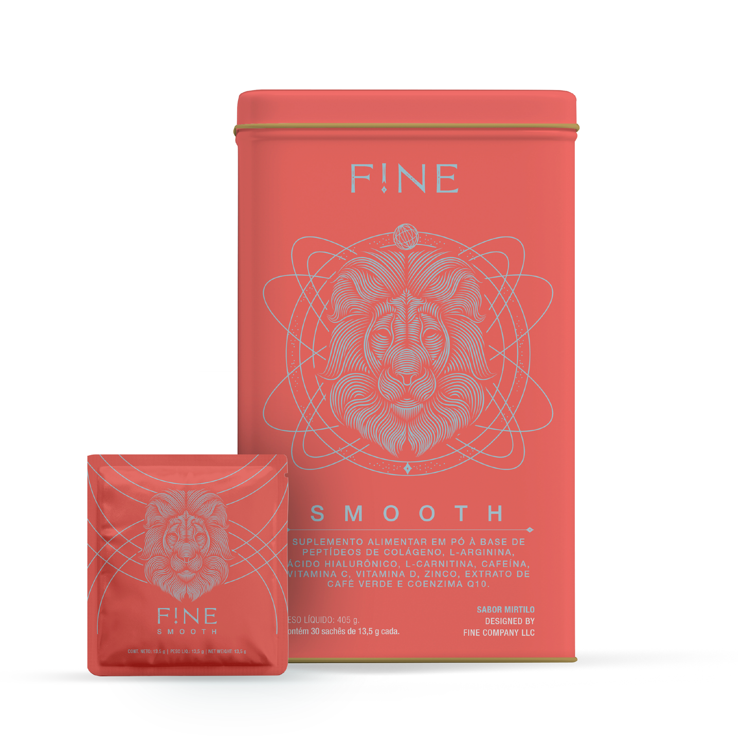F!NE Smooth Collagen Powder Drink – Blueberry Flavor | Hydrolyzed Collagen & Hyaluronic Acid