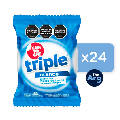 Fantoche Triple Alfajor Sugar Coated with Dulce de Leche | Box of 24 Units (85 g Each)