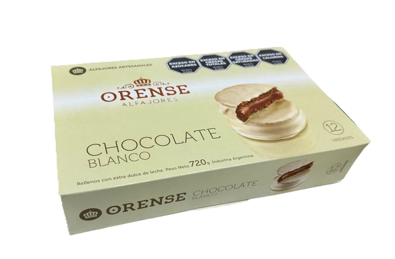 Orense White Chocolate Alfajores WIth Dulce de Leche 12u 720g/1.58lb