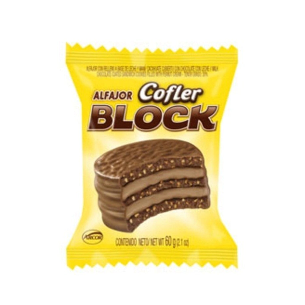 Cofler Triple Alfajor Block filled with Peanut Butter Cream 60g/2.11 oz