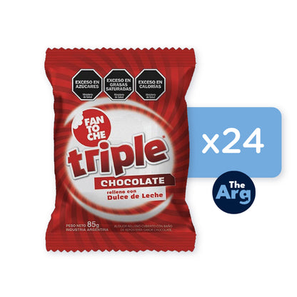Fantoche Triple Alfajor with Dulce de Leche Box 24 Units 85 g Each