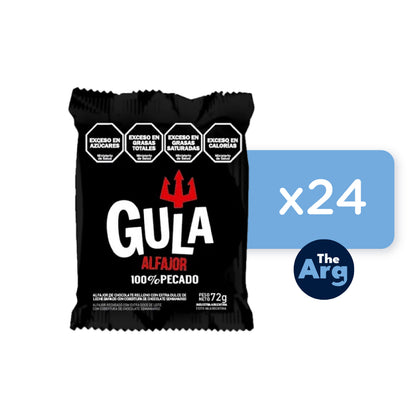 GULA Dark Chocolate Alfajores with Dulce de Leche | 24 Pack (72g Each) Authentic Argentine Cookies