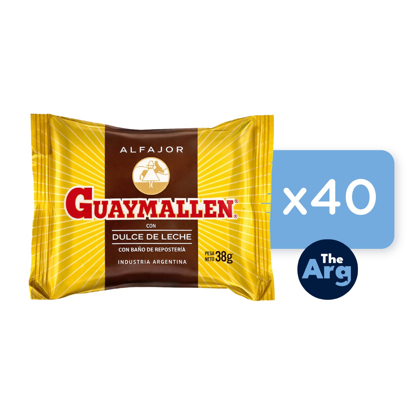 Guaymallén Chocolate Alfajores with Dulce de Leche Box 40 Units
