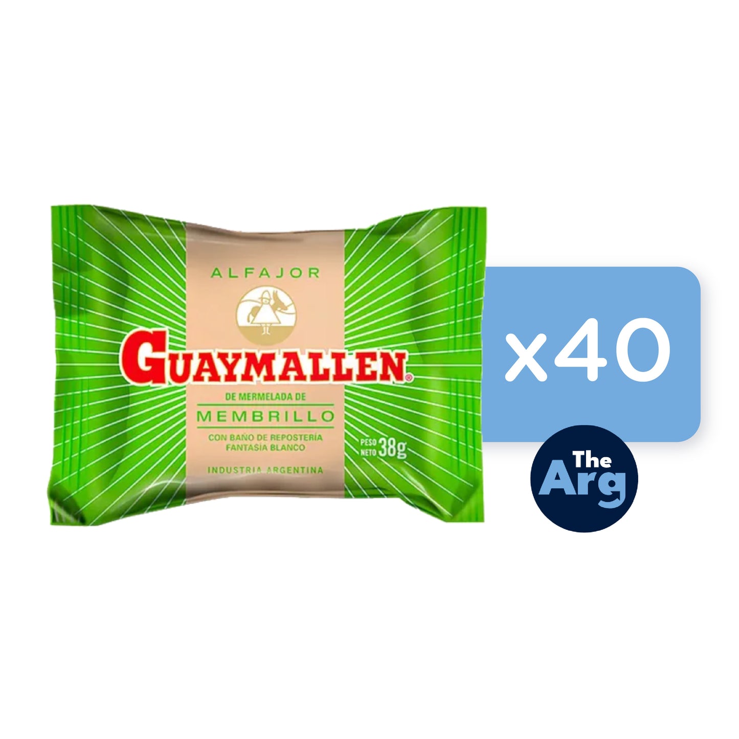 Alfajor Guaymallen Fruit with Quince Filling – Complete Box 40 units x 38 g / 1.34 oz