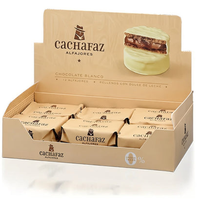 Cachafaz White Chocolate Alfajor with Dulce de Leche (12 Pack) 720 g / 25.2 oz