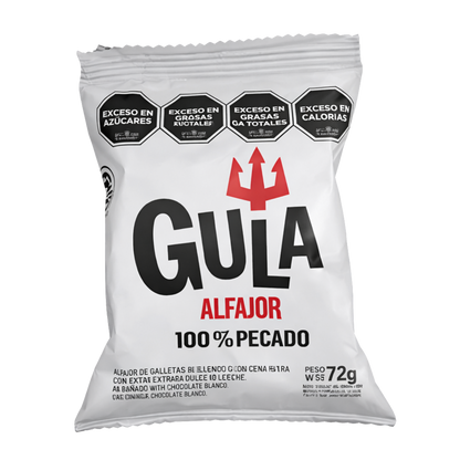 GULA White Chocolate Alfajor with Dulce de Leche 72g | Authentic Argentine Cookie