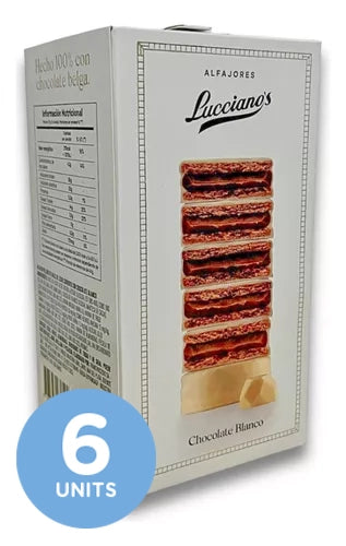 Lucciano`s Alfajores of White Chocolate With Dulce de Leche x 6 Unit. 450g/0.99lb