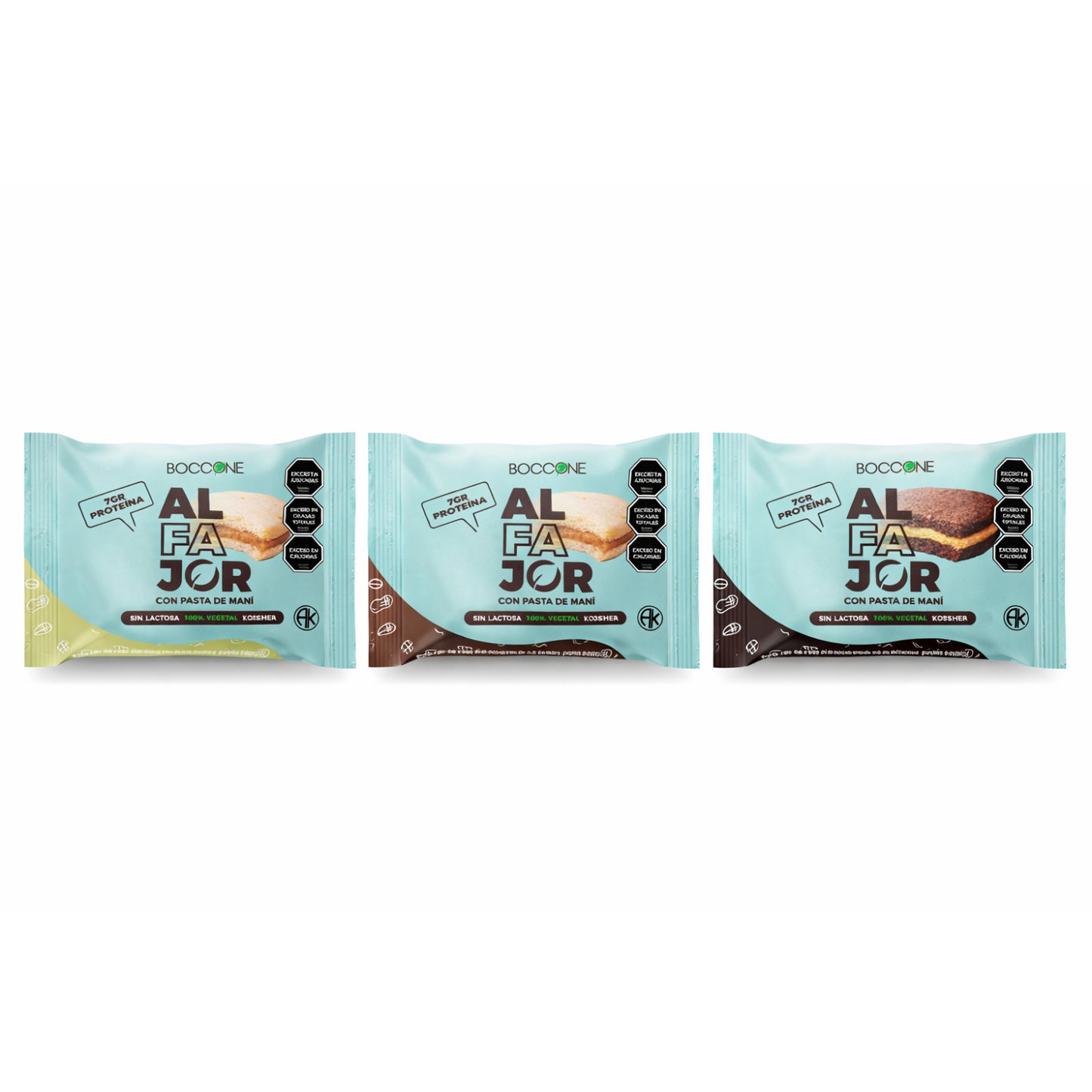 Boccone Vegan Alfajores Variety Box – 12 Units (3 Flavors, 50g Each)