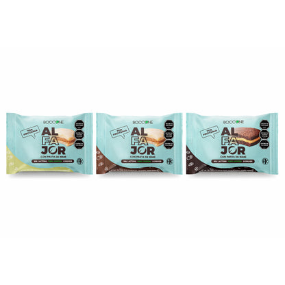 Boccone Vegan Alfajores Variety Box – 12 Units (3 Flavors, 50g Each)