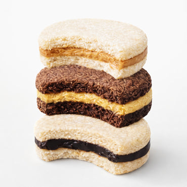 Boccone Vegan Alfajores Variety Box – 12 Units (3 Flavors, 50g Each)