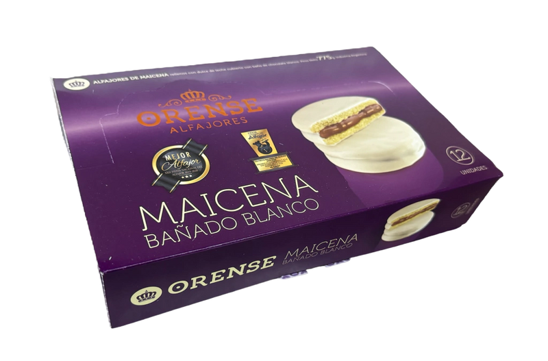 Orense Maicena Alfajores Coated in White Chocolate 12u 775g/1.70lb