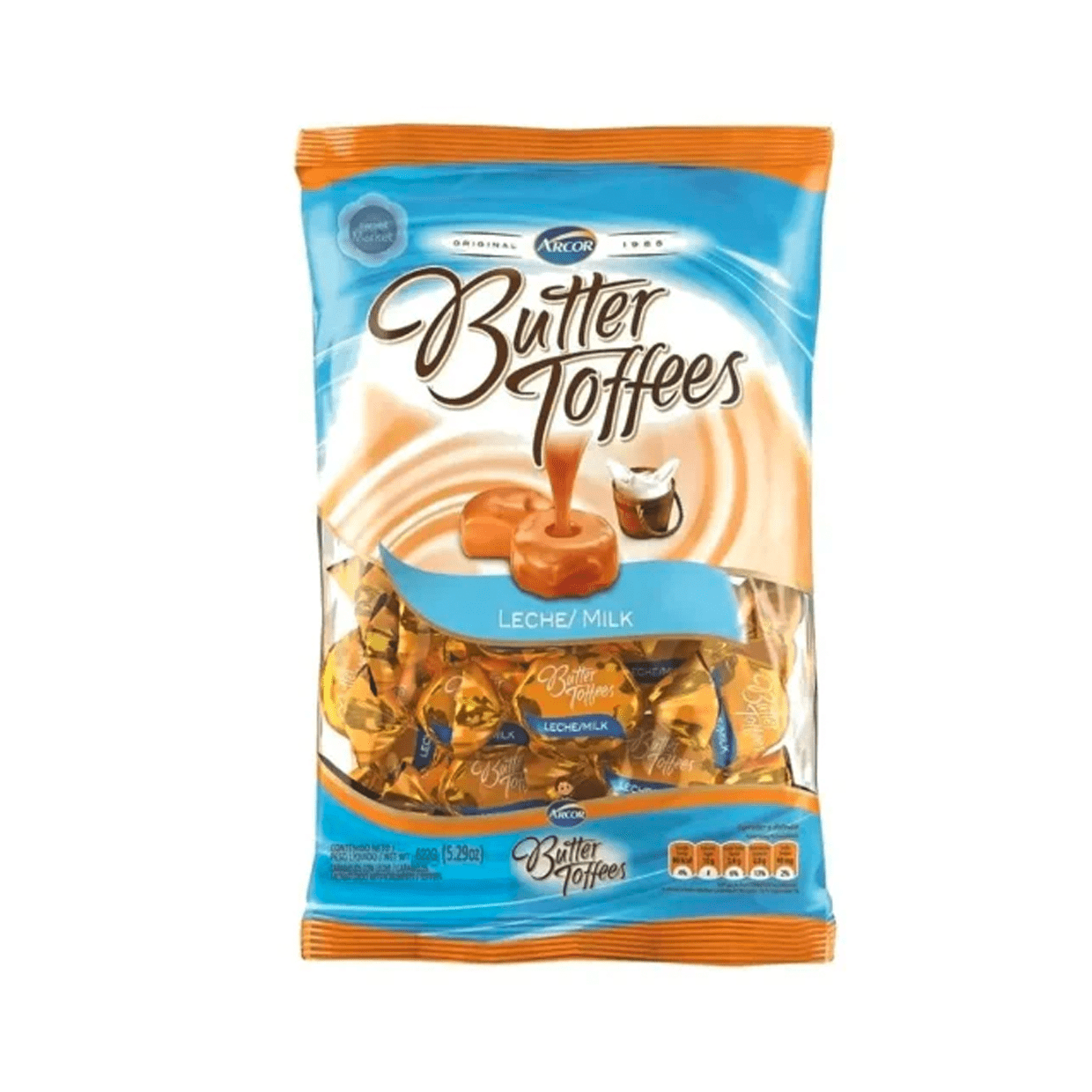 Arcor Butter Toffes Candies Caramel Milk Flavour 822g.