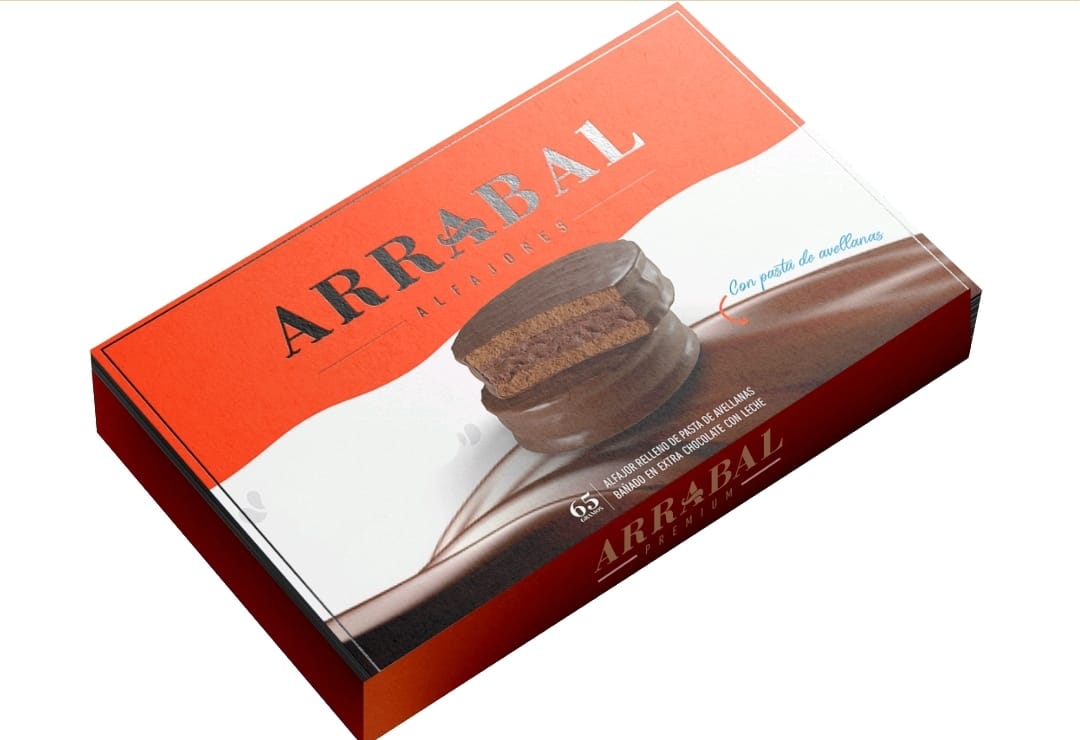 Arrabal - Dark Chocolate Alfajor Filled with Hazelnut Paste 6u. 300g/0.68lb