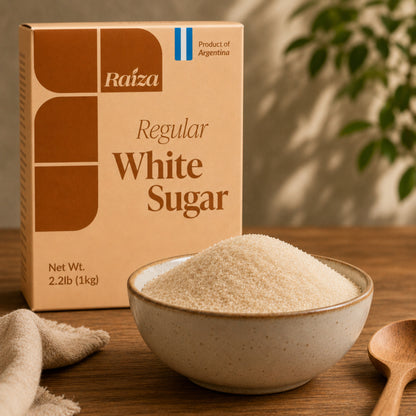 RAIZA White Cane Sugar – Grown in Jujuy, Argentina – 1 kg (2.2 lb)