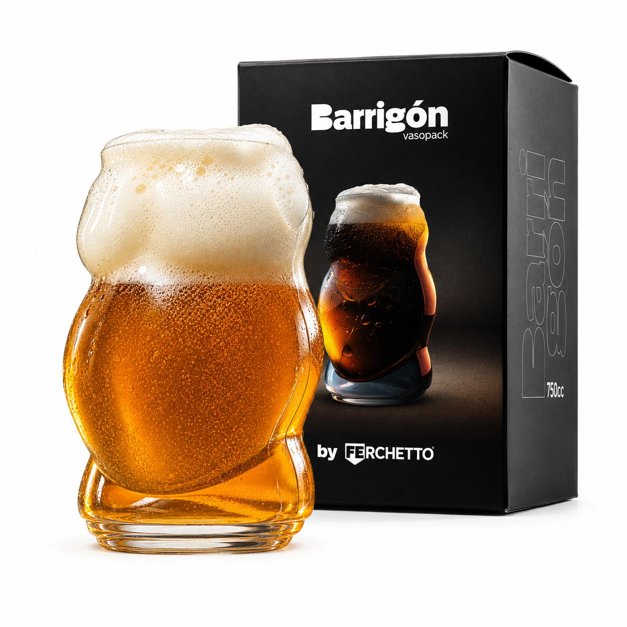 Ferchetto Barrigón Beer Glass – 750 ml | Argentine Belly-Shaped Glass
