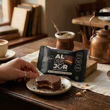 Boccone Vegan Alfajores – Chocolate Coated with Peanut Filling – Box of 12 (60g Each)
