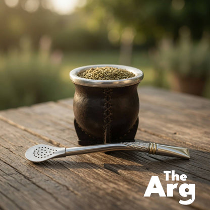 Imperial Bombilla Mate Straw with Leaf Design