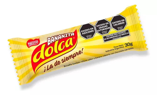 Bananita Dolca Banana Cream Filled with Chocolate Coating 30 g / 1.05 oz (Box of 16)