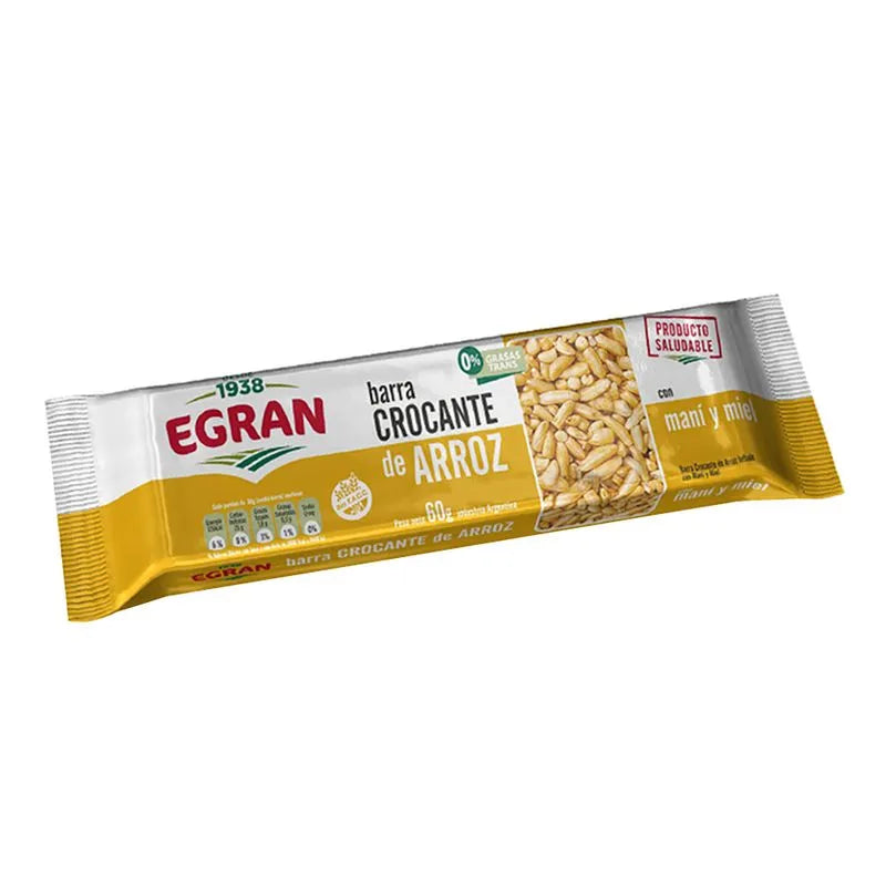 Egran - Crispy Puffed Bar with Peanuts, Rice, and Honey 60g