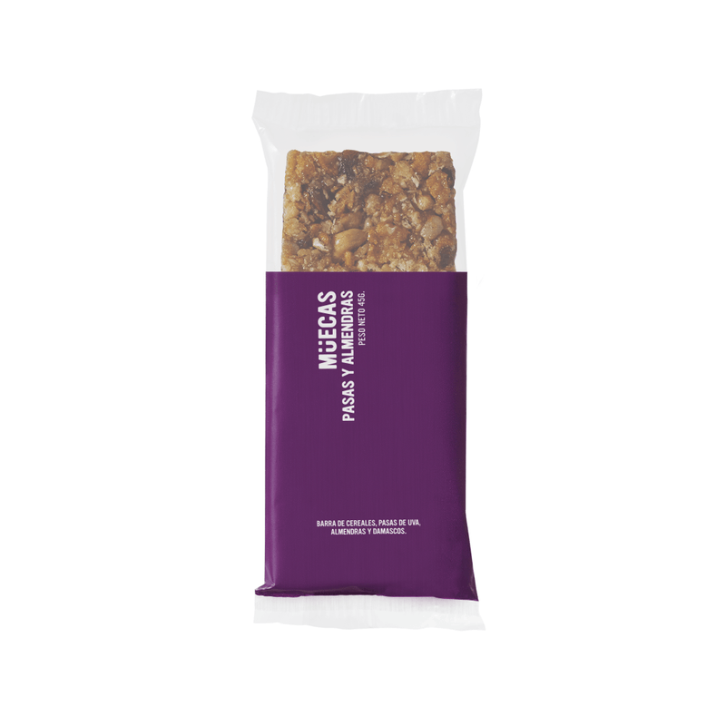 Muecas Raisins and Almonds Cereal Bar Box of 16u. 720g/1.58lb