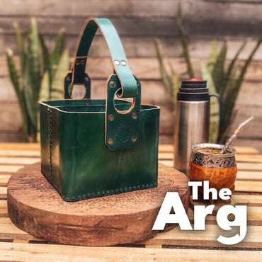 Green Leather Square Mate Bag | Traditional Mate Carry Case