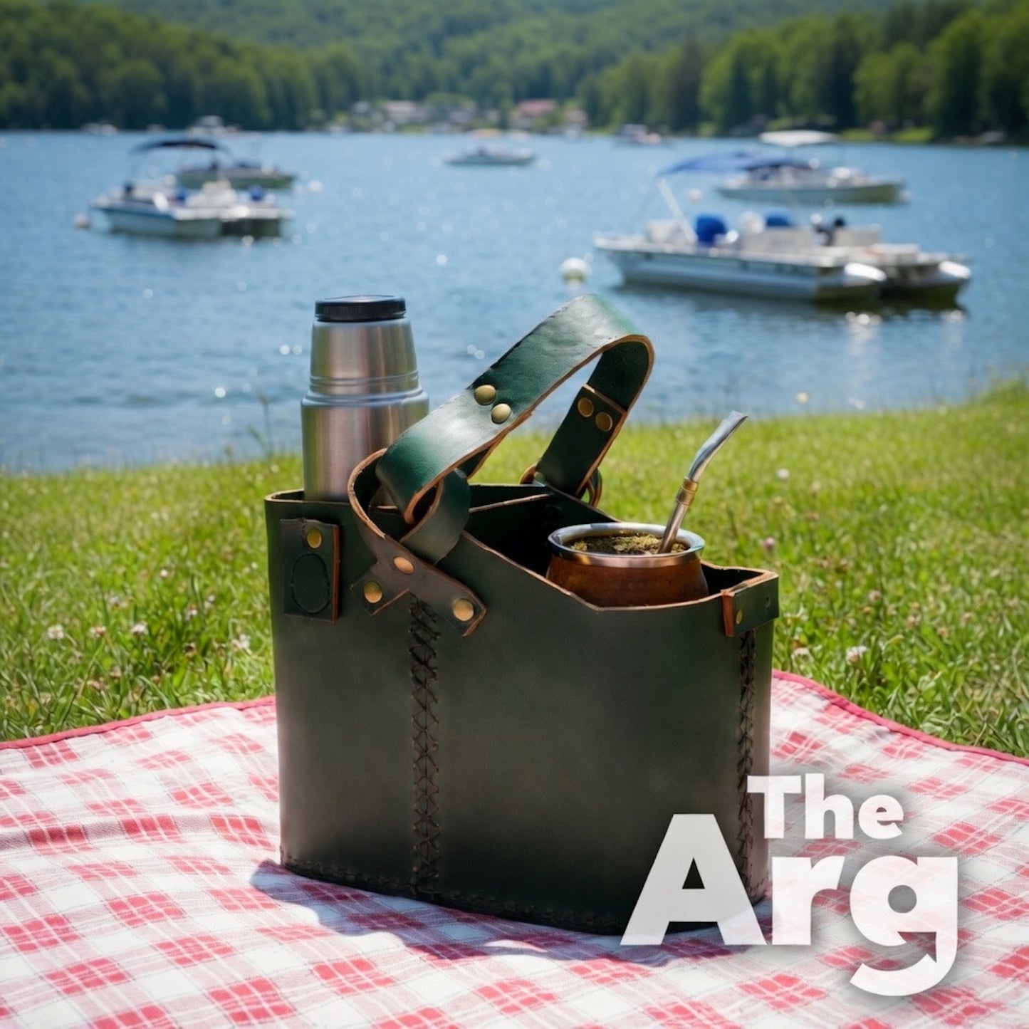 Green Leather Mate Bag | Simple Argentine Yerba Mate Carrier