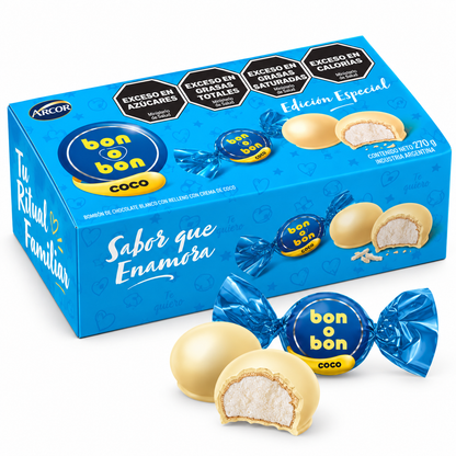 BON O BON White Chocolate Coconut 18 Bonbons 270g