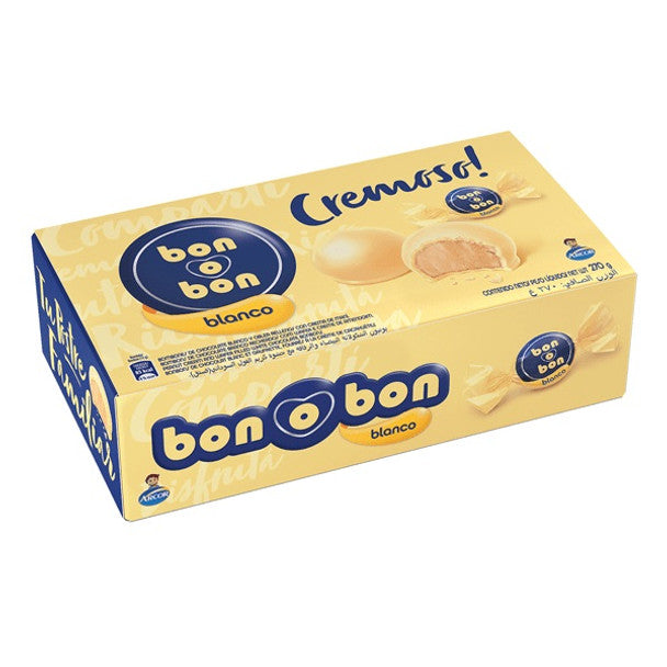 Bon O Bon White Chocolate Bombons with Peanut Cream Filling and Wafer 270g