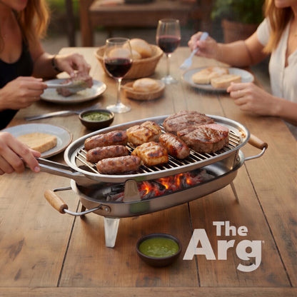 Stainless Steel Tabletop Brasero Meat Warmer | Argentine Mini Grill Hot Tray