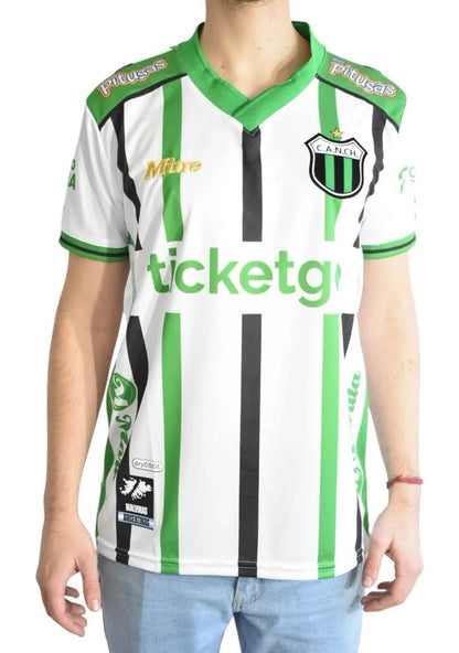 Camiseta de fútbol de visitante auténtica Nueva Chicago 24/25 Original Mitre Talla L