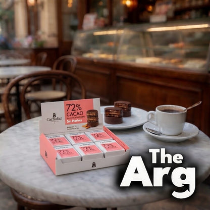 Cachafaz Alfajores 72% Cacao with Almond Flour | Display Box 12 Units 768 g / 1.7 lb