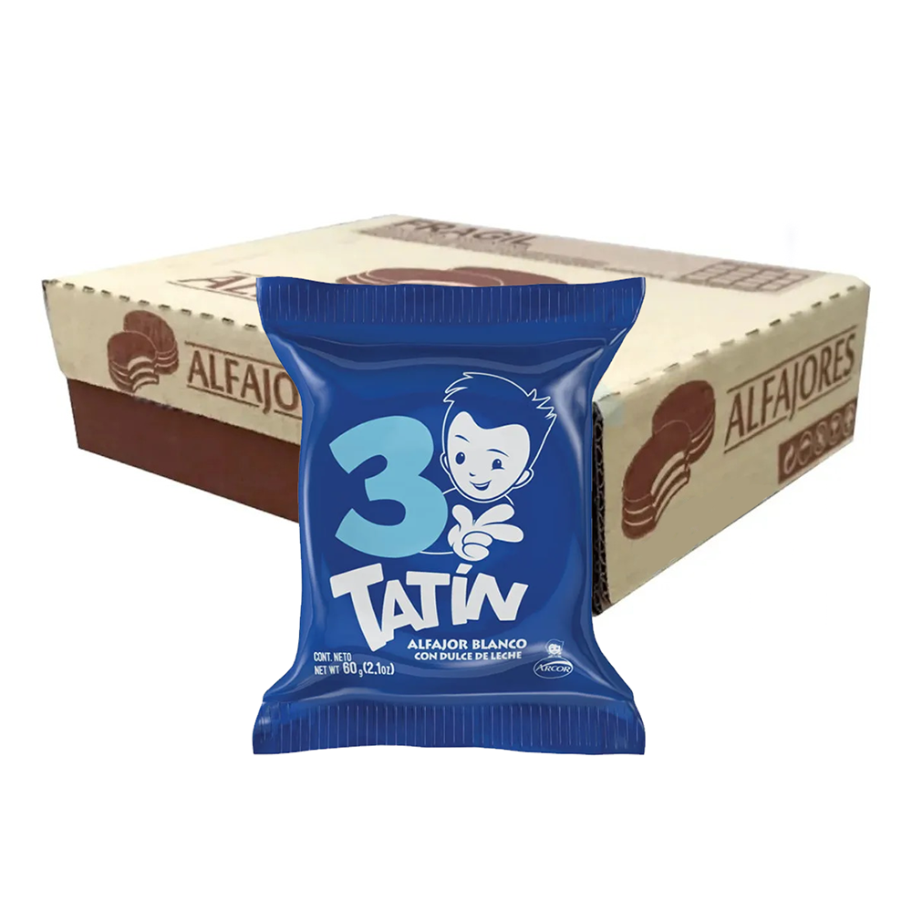 Alfajor Tatín Chocolate con Leche con Dulce de Leche 3 capas 60 g / 1.1 oz