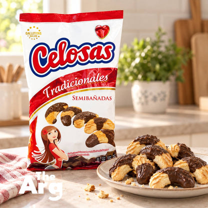 Celosas Traditional Vanilla Cookies with Semisweet Coating |  350g