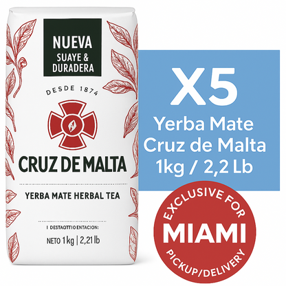 Yerba Mate Cruz de Malta 1kg / 2.2Lb (5 Units Pack)