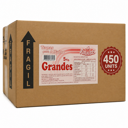 Large Vanilla Alfajor Shells – 450 Units (5 kg) by Fachitas | Ready-to-Fill Cookies, Ideal for Baking